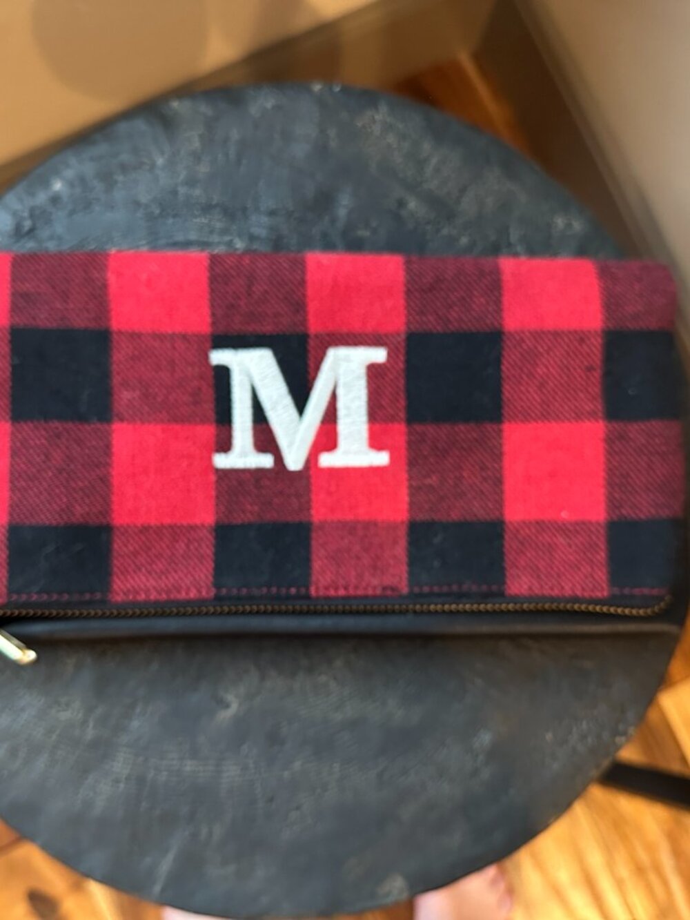 MARK & GRAHAM PLAID FOLDOVER CLUTCH/ ZIPPER POUCH